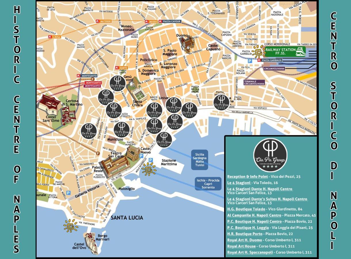 Hotel Royal Art H. Duomo, Napoli Centro Esterno foto Map of the Historic Centre of Napoli